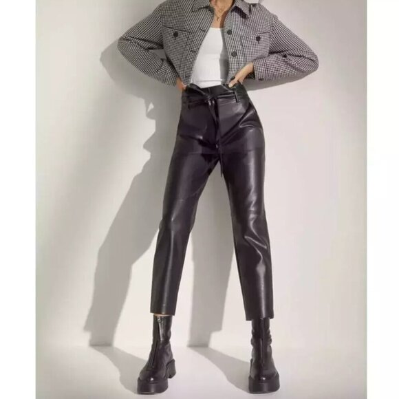 Aritzia Wilfred High Tied Faux Leather Pants - Picture 2 of 11